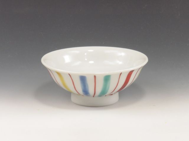 Kutani-Yaki (Ishikawa) Mansaku-Kobo Porcelain Sake cup