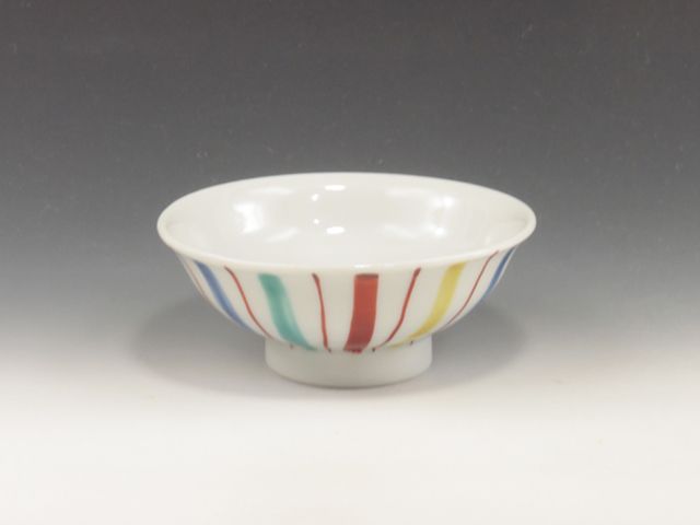 Kutani-Yaki (Ishikawa) Mansaku-Kobo Porcelain Sake cup