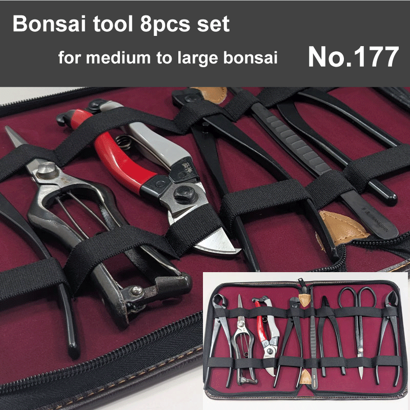 Bonsai tool 8pcs set ( No.3A, No.38, No.511, No.64G, No.48. No.95D, No.11, No.166 )  No.177