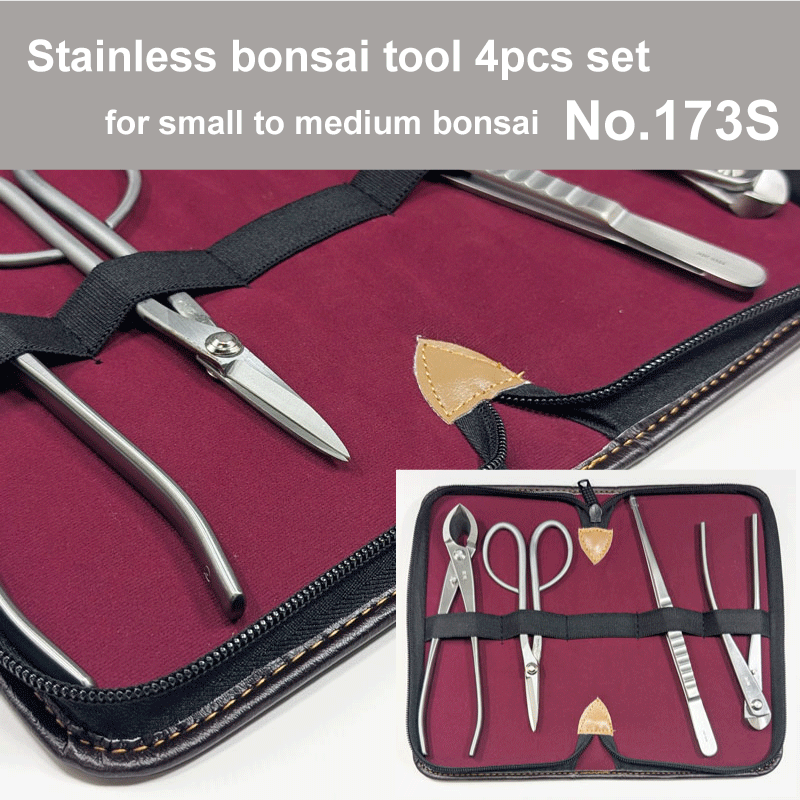 Bonsai tool Stainless 4pcs set (No.802, No.827, No.814, No.64B)  No.173S
