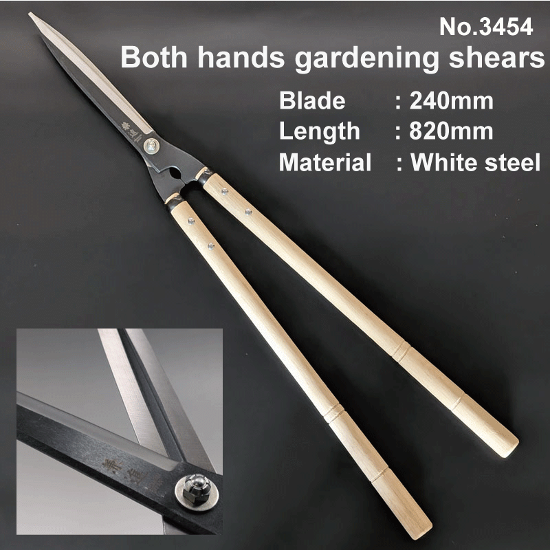 Both hands gardening scissors   - White steel - [KANESHIN] No.3454