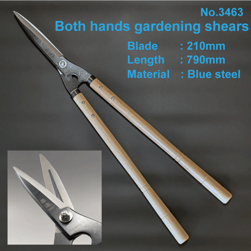 Both hands gardering scissors 210mm - Blue steel - [KANESHIN]  No.3463