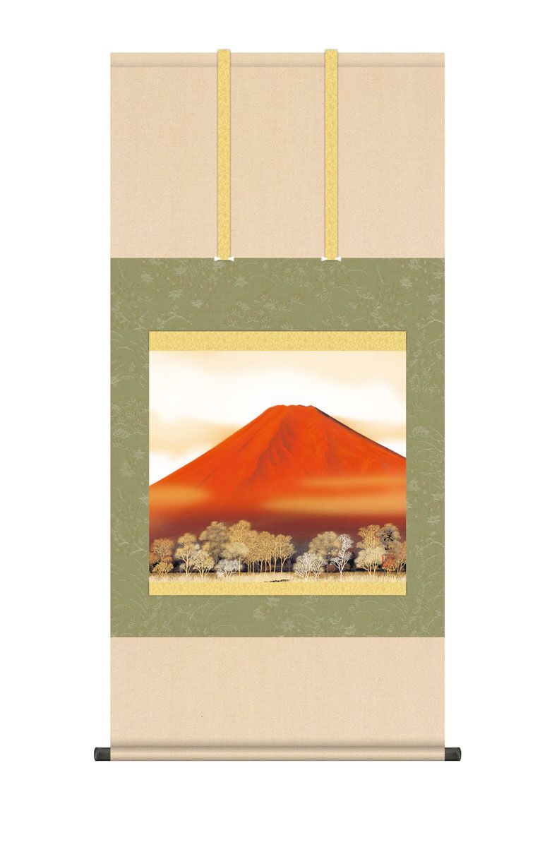 Kakejiku - Japanese Hanging Scrolls - "Red Mt. Fuji (Akafuji)" No.KZ5B5-049