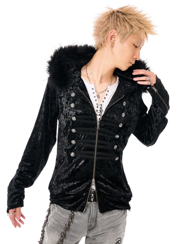 [FUGA] Napoleon Zip-Up Hoodie with Fur Trim