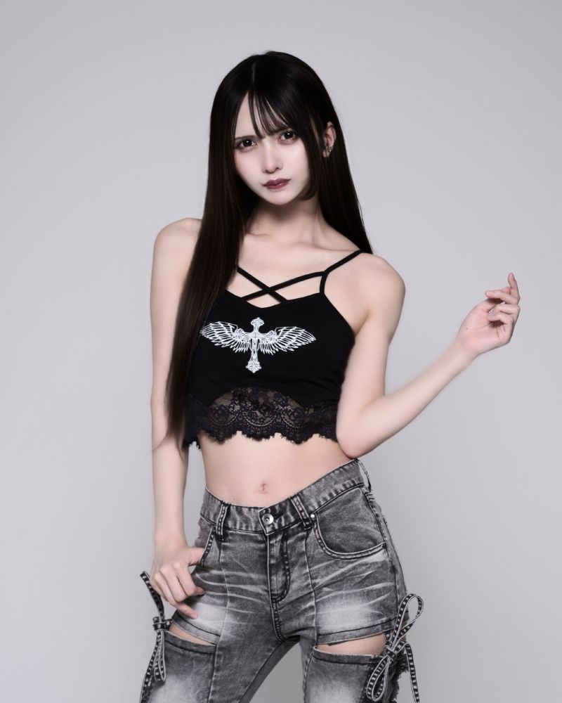 [REFLEM] V-Neck Camisole with Lace