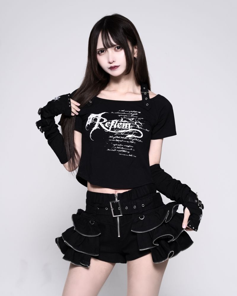 [REFLEM] Off-the-Shoulder Cropped T-Shirt