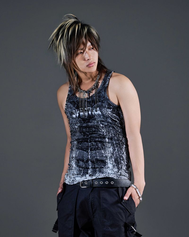 [FUGA]All-Over Pattern Long Tank Top