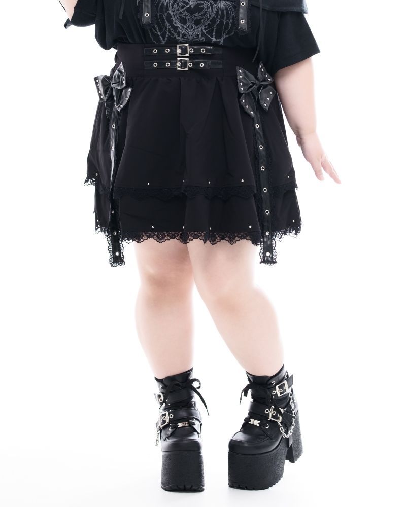 [TRAVAS TOKYO] Skirt with Ribbon Belt [PLUS SIZE]