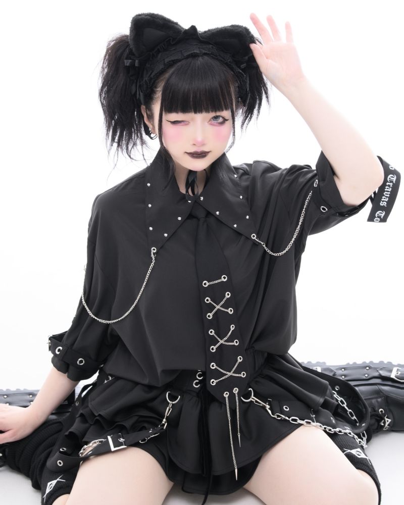 [TRAVAS TOKYO] Punk Design Shirt with Tie
