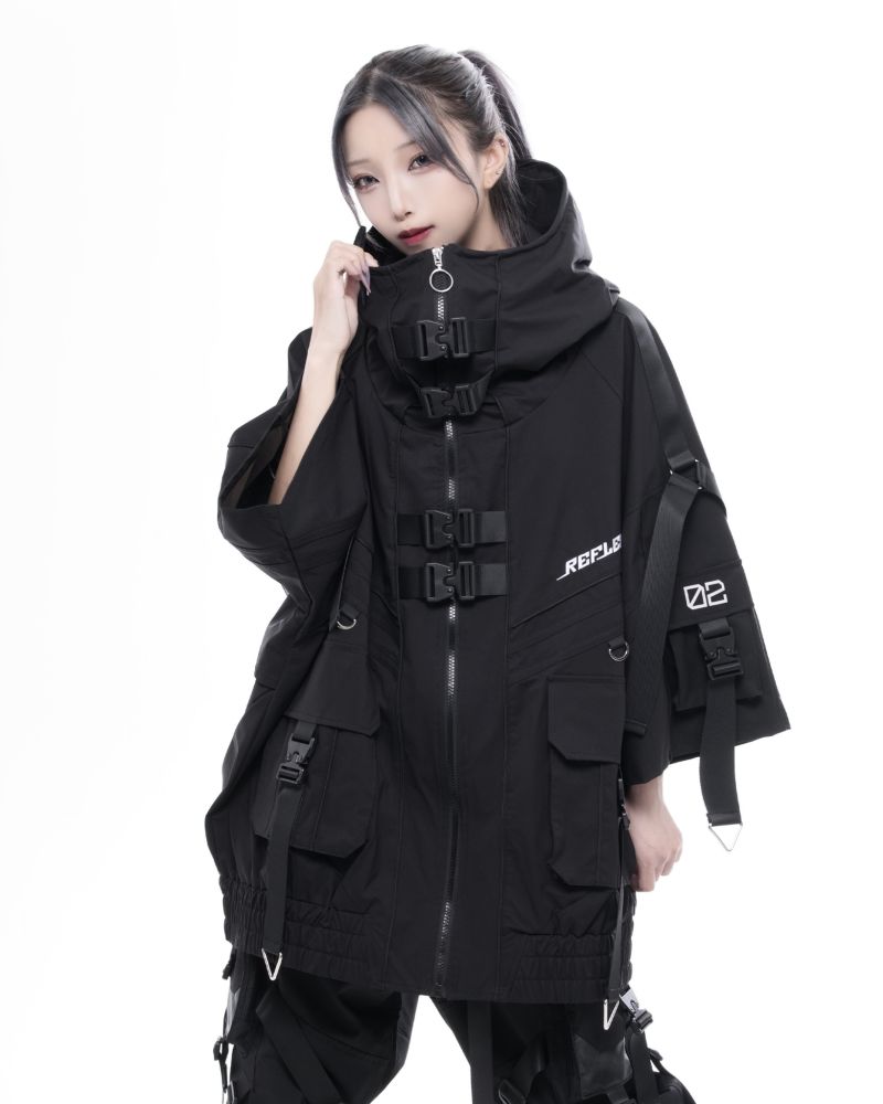 [REFLEM INDUSTRY] Half-Sleeve Storm Shell Hoodie