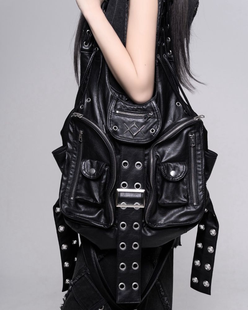 [REFLEM] 2WAY PU Leather Shoulder Bag