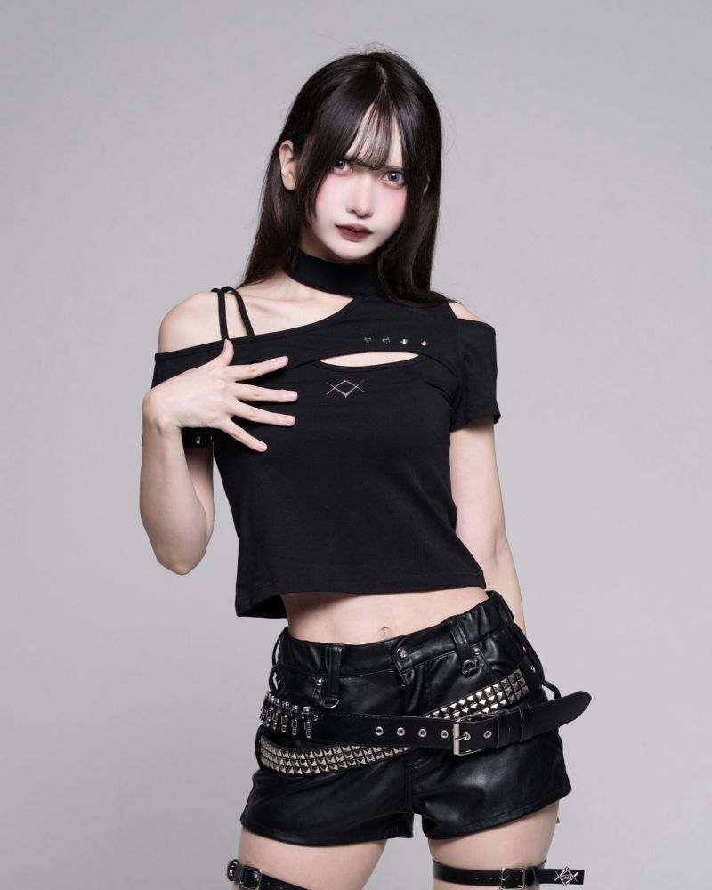 [REFLEM] Cut-Out Design One Shoulder Top