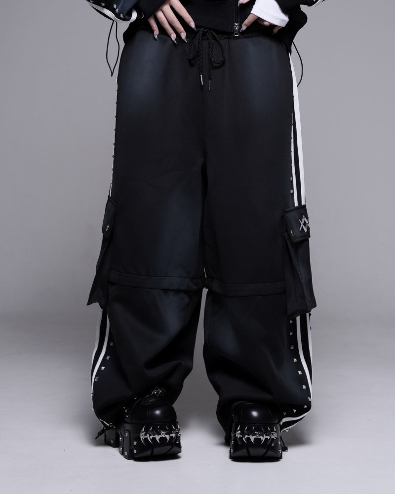 [REFLEM] Spray-Dye Studded Side-Stripe Track Pants