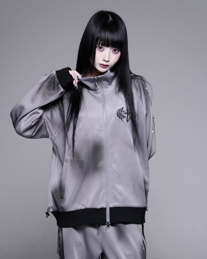 [REFLEM] Spray-Dye Studded Side-Stripe Track Jacket