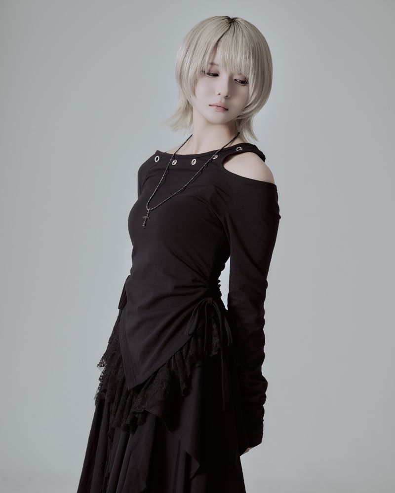 [AdaNous] Asymmetrical Layered Long-Sleeve T-Shirt