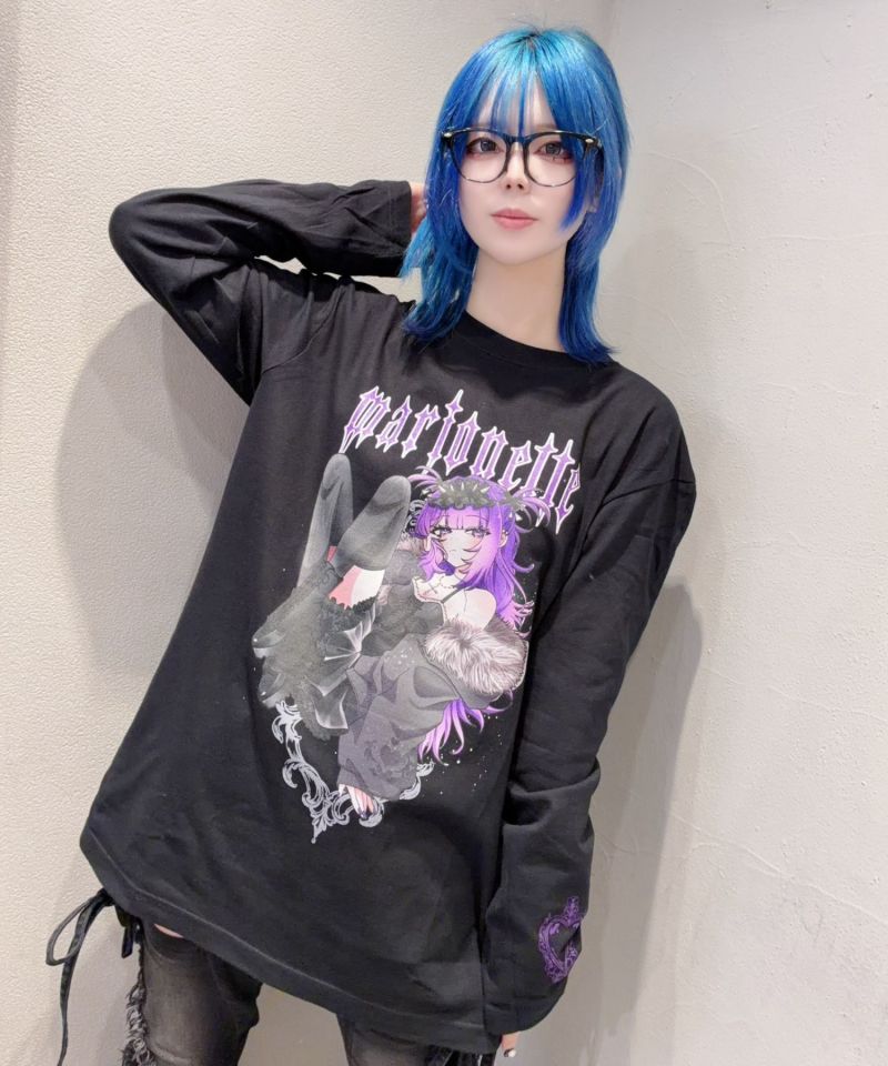 [NOVESSEL] "Marionette" Girl Print Long-Sleeve Tee