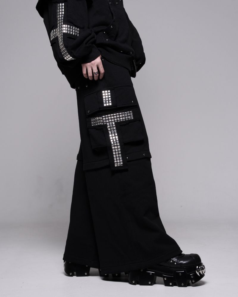 [REFLEM] Cross Studs Sweatpants