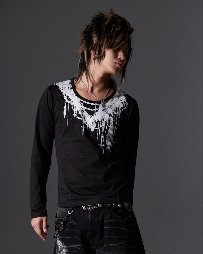 [FUGA] Necklace Print Long-Sleeve Tee